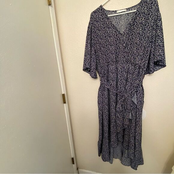 Keluummi micro Floral Maxi Wrap Dress Empire Waist flutter ruffle v neck plus 24 - Picture 2 of 14